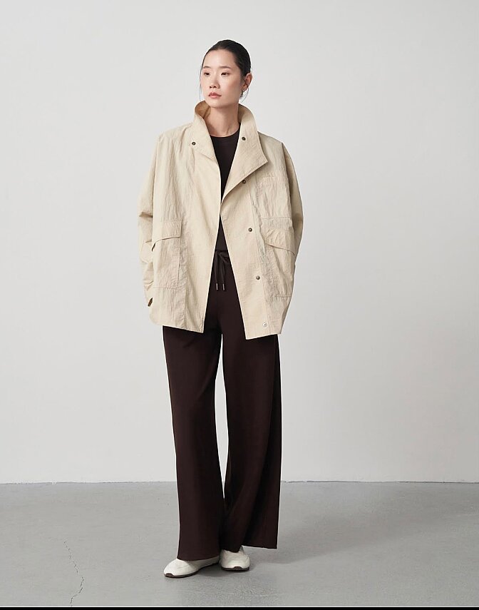 Dik Yaka Teknik Ceket Bej - 2