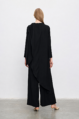 Elenore Krep Şal Kap Pantolonlu Takım  - 8