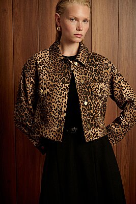 Flam Leopar Desenli Spor Ceket  (1)