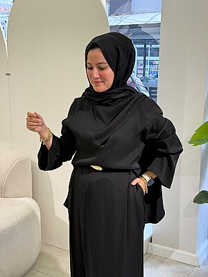 Silver Şal Detaylı Krep Pantolonlu Takım  - 5