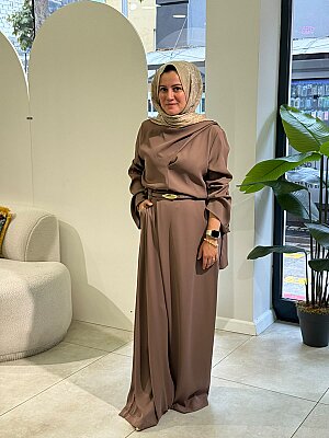 Silver Şal Detaylı Krep Pantolonlu Takım  (1)